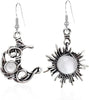Boho Sun Moon Drop Earrings Round Crystal Bohemia Women Earring Asymmetrical Antiqued Female Boho Jewelry Gift - Image 9