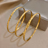 Minimalist Thin Round Stainless Steel Bangle Bracelet for Women Stackable Gold Color Cuff Bracelet Hand Jewelry Gift - Image 5