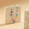Colorful Seed Bead Woven Flower Choker Necklace - Image 4