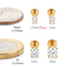 2/8PCS Stainless Steel Eearring Nose Stud Cartilage Piercing Jewelry Helix Tragus Lip Flat Back Tiny Earrings for Women 18G - Image 2