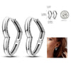 Silver Hoop Earrings For Woman Zircon Heart Shape Star Eardrop Earring Jewelry - Image 7