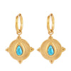 316L Stainless Steel Gold Color Pendant Stone Earring Hoop Earrings For Women Jewelry Gifts - Image 10