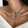 Two-Piece Irregular Bead Necklace Set with Heart Pendant - Image 7