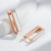 Rose Gold Color White Enamel Drop Earrings For Women Girl Wedding Party Zircon Eardrop Jewelry - Image 5