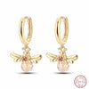 Silver Color Gold Pearl Bee Irregularity Star Moon Earrings For Women Jewelry Birthday Gifts - Image 16