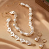 3pcs Set Retro Irregular-shaped Pearl necklace for Women Wedding Bride Party Baroque Pearl Charms Jewelry Set Gifts - Image 4