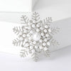 Rhinestone Snowflake Brooch for Women Unisex Pearl Flower Pins Banquet Party Backpack Gifts Jewelry Accessories - Image 4