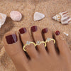Gold Plated Color Zircon Toe Ring Jewelry Accessories Women's Summer Gift - Image 4