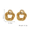 Gold Plated Woven Knot Earrings Vintage Statement Hoop Earrings for Women Party Jewelry - Image 3
