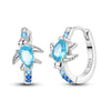 Silver Blue Zirconium Butterfly Earrings Colored Hoop Earrings Women Female Party Earring Jewelry - Image 18