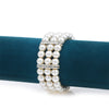 Three-Row Glass Bead Stretch Bracelet with Rhinestone Details - Image 5