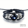 Vintage 12 Zodiac Sign Leather Bracelet Sporty Constellation Glass Snap Button Bracelets For Men Women - Image 13
