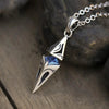 Stylish Blue Stone Man Necklaces Stainless Steel Jewelry Cube Pendant Collar Birthday Party Dad Boyfriend Valentine Gifts - Image 1