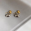 Simple Two-tone Gold Color Metal Beans Drop Earring For Women Party Earrings Jewelry Gift - Image 4