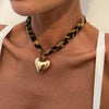 Exaggerated Metal Large Starfish Pendant Necklace for Women Vintage Brown Leopard Print Rope Short Choker Necklace Jewelry - Image 9
