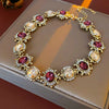 Vintage Purple Rhinestone Necklace Drop Earrings for Women Palace Style Geometric Round Necklace Earrings Ladies Jewelry Sets K - Image 3