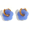 Resin Flower Accessories Hoop Earrings Y2K Women's Earrings Gold Plated Colorful 316L Stainless Steel - Image 14