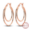 Earrings Silver Stud Drop Hoop Earrings Rose Gold for Women Girls Party Wedding Birthday Jewelry Gift - Image 24