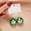 Christmas Snowflake Pattern Resin Bulb Drop Earrings Simple 3D Round Ball Dangle Earrings Holiday Jewelry Gifts For Women Men - Image 7