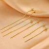 Dangle Earrings For Women Geometric Ball Long Tassel Chain Drop Silver Color Earring Minimalism Ear Line Kpop Jewelry - Image 4
