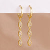 2PCS Cubic Zirconia Dangle Earring For Women Cute Gold Plated Long Chain Water Drop Earring Bridal Wedding Party Gifts - Image 4