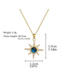 Zircon Blue Starry Sky Sun Pendant Necklace For Women Men Stainless Steel Planet Sun Flower Choker Aesthetic Jewelry - Image 3