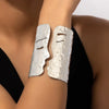 Metal Love Cuff Bangle For Women Hammered Punk Large Holiday Accessories Jewelry Gifts 2023477 - Image 2