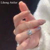 Sweet Silver Blue Sparkling Zirconium Snowflake Necklace, Feminine Collarbone Chain, Autumn and Winter Necklace - Image 4