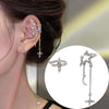 Sparkling Asymmetric Zircon Star Moon Ear Clip for Women Without Piercing Cross Tassel Ear Cuff Clip Earrings Wedding Jewelry - Image 12