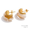 Multicolor Resin Hoop Earrings with Round and Square Shapes - Image 13