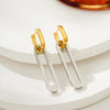 Gold Silver Color Double Loop Design Square Long Hoop Earrings Removable Punk Hip Hop Round Huggie Jewelry for Women - Image 4