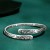 Vintage Thai Silver Lotus Flower Cuff Bracelet for Women Om Mani Padme Hum Buddhism Ethnic Adjustable Bangle Jewelry - Image 1