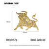 Gold Plated 316L Stainless Steel Charging Bull Silhouette Lapel Pin, Zodiac Brooch, Suit Casual Accessory - Image 2