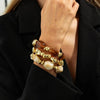 Three Piece Acrylic Bead Bracelet Set with Baroque Style Accents - Image 1