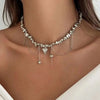 Two-Piece Irregular Bead Necklace Set with Heart Pendant - Image 8