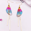 Minar Wonderful Multicolor Resin Butterfly Long Tassel Earring for Women Shinning Flake Simulation Wings Drop Dangle Earrings - Image 14
