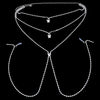 Stonefans Sexy Bikini Butterfly Nipple Chain Body Harness Choker Necklace for Women Crystal Non Piercing Jewellry Club Party New