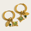 Yachan Gold Plated Stainless Steel Hoop Earrings for Women Tap Texture Metal Pearl Charms Earring Jewelry Gift - Image 12