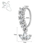 ZS 1PC Butterfly Leaf Moon Shape Nose Piercing Silver Color Septum Ring Stainless Steel Nose Clicker Cartilage Piercing 20G - Image 18