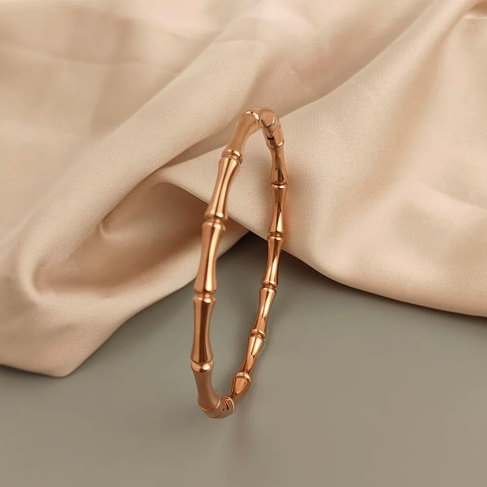 design stainless steel gold-plated bracelet bamboo simple bracelet women's gift - Image 1