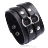 Wide PU Leather Bracelet Punk Bracelet Adjustable Goth Cuff Bracelet Gothic Rivet Buckle Wristband For Women Mens Jewelry - Image 2