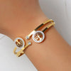 Tree of Life Open Cuff Bracelet with Clear Stone Accents - Image 5
