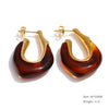 Multicolor Resin Hoop Earrings with Round and Square Shapes - Image 12