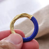 Elegant Blue Drop Glaze Double Color Female Finger Ring Jewelry For Women Christmas Gifts - Image 3