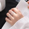 Buyee Silver Couples Ring Elegant Can Engrave Name Date Open Ring for Women Men Classic Jewelry Circle - Image 4