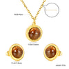 Circular Shell Jewelry Set Pendants Necklace Earring Sets Sun Cross Stainless Steel Set For Women Wedding Party - Image 16