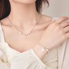 Silver Heart Pearl Knot Bracelet Necklace Set for Women Versatile Jewelry Set Party Wedding Gifts - Image 2
