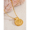 Exclusive 12 Constellation Pendant Necklace Stainless Steel Hammered Vintage Golden Plated Jewelry - Image 14