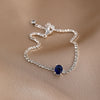 Eourpean Silver Red&Pink&Bule Round Stone Bracelet Women Jewelry For Birthday Anniversary'Gift - Image 3