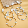 3pcs Set Temperament Irregular Abs Imitation Pearl Elastic Bracelets for Women Fold Wear Multi-piece Bangles Jewelry Sets - Image 3